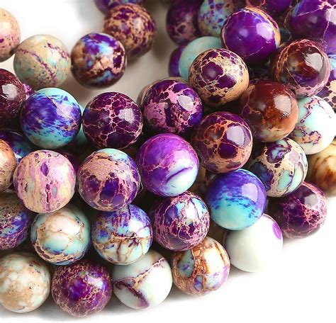 Amazon Hixhro Pcs Mm Coloured Imperial Jasper Gemstone Beads