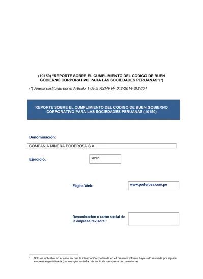 Cumplimiento Si No Explicación 10150 REPORTE SOBRE EL CUMPLIMIENTO