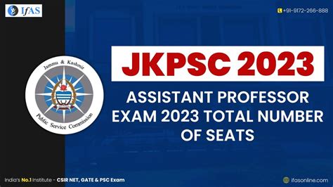 Total Number Of Seats Jkpsc Assistant Professor Exam 2023 Jkpsc