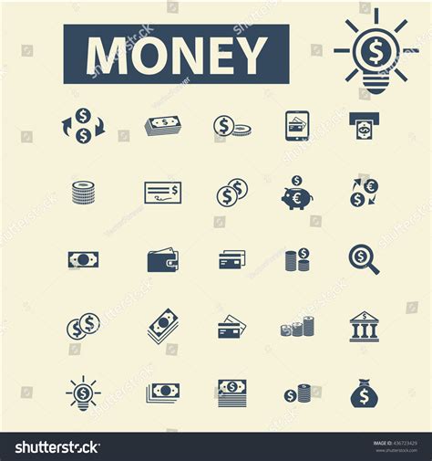 Money Icons Royalty Free Stock Vector 436723429