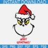 Merry Grinchmas SVG Grinch Face With Santa Hat SVG Santa Grinch Face SVG