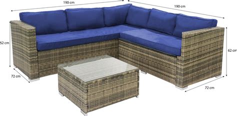 Loungeset Charles Met Glasplaat Donkergrijs Tuinset Hoekbank Wicker