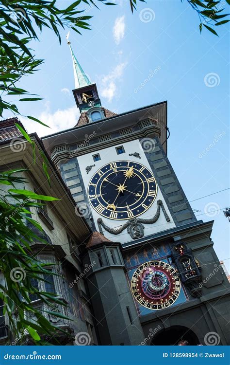 Clock tower Bern stock photo. Image of panoramic, town - 128598954