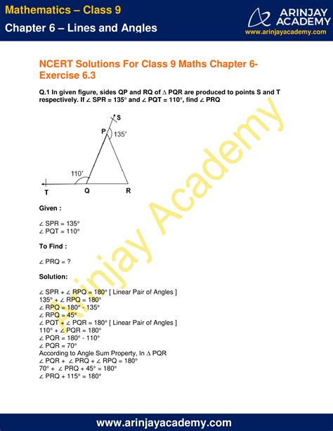 NCERT Solutions For Class 9 Maths Chapter 6 Exercise 6 3 Lines And Angles