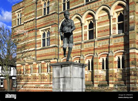 Statue Of William Webb Ellis Outside Rugby School Rugby Town