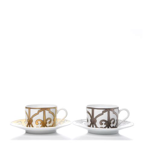 Hermes Porcelain Balcon Du Guadalquivir Tea Cup And Saucer Set Of 2 309499