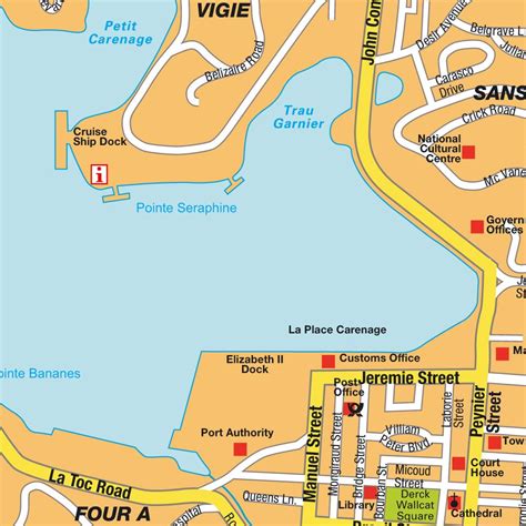 Map Castries, Saint Lucia. Maps and directions at hot-map.