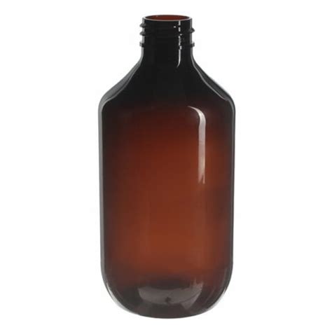 400ml Amber PET Plastic Modern Round Bottle With 28 410 Neck NABO Plastic