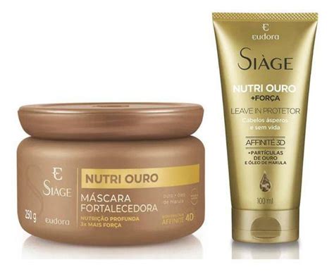 Kit M Scara Fortalecedora E Shampoo Eudora Siage Nutri Ouro Nova