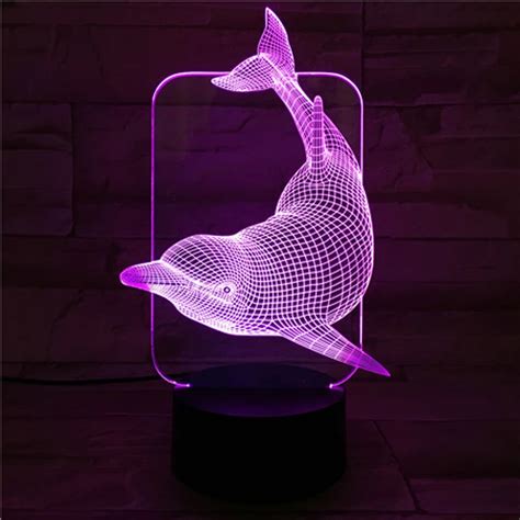 Smart Touch D Illusion Led Lampka Nocna Zmieniaj Cy Kolory Delfiny