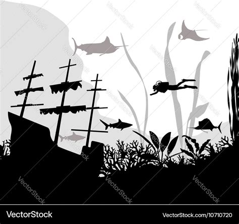 Sunken Ship Royalty Free Vector Image Vectorstock