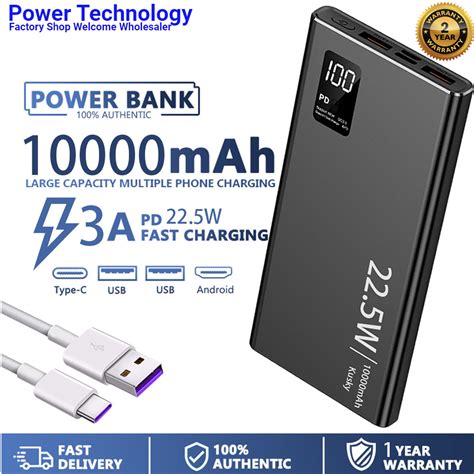 Mah A Pb Powerbank Pd W Fast Charging Led Display Type C