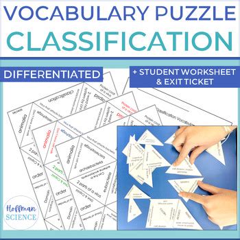 Classification Hands On Vocabulary Review Activity Tarsia Puzzle