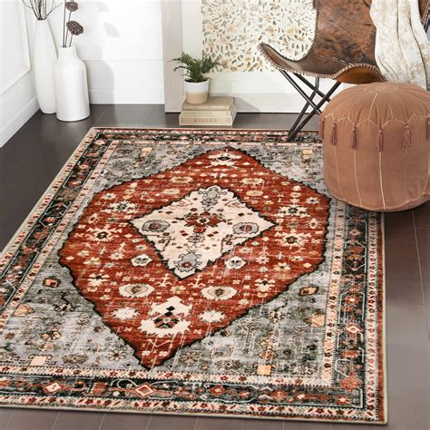 Amazon Lahome Boho Tribal Area Rug X Red Rugs For Entryway