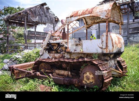 vintage old bulldozer - Old, rusty, and weathered bulldozer Stock Photo ...