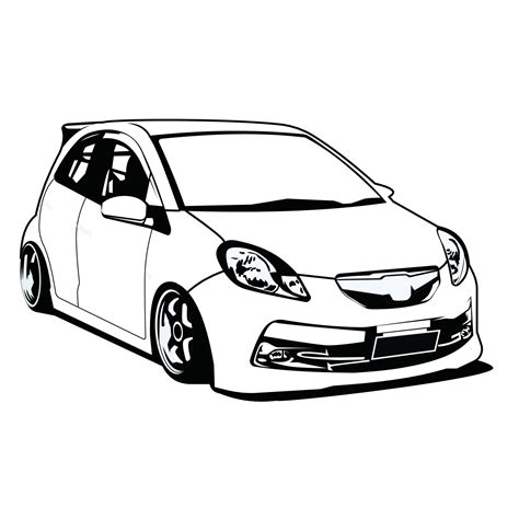 Small City Car Black And White Vector Design 20414324 Vector Art At