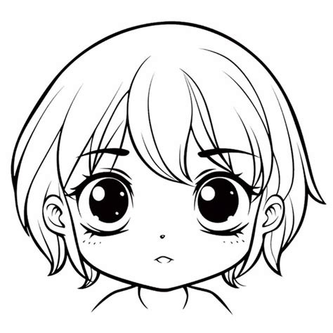 Premium Ai Image A Drawing Of A Girl With Big Eyes And A Short Hair