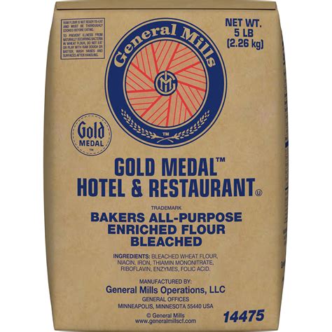 Gold Medal H R Flour All Purpose Bleached Enriched Malted 5 Lb