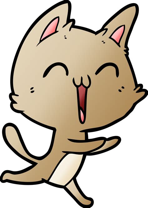 Happy Cartoon Cat Meowing 45118439 Png