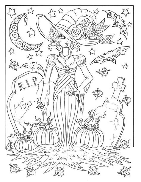 5 Pages Magical Witches Halloween Magic Coloring Pages Digital