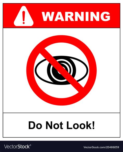 No watching sign do not look at observe Royalty Free Vector