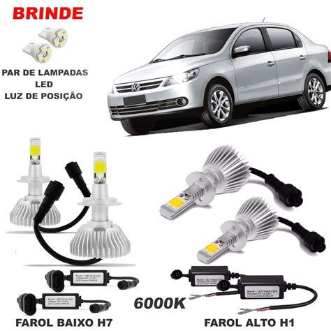 Lampada Super Led Vw Voyage G5 Farol Alto E Baixo Brinde R 329 92