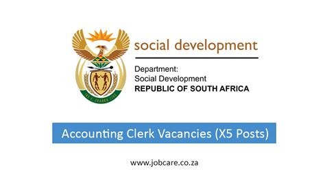 Accounting Clerk Vacancies X5 Posts At Department Of Social