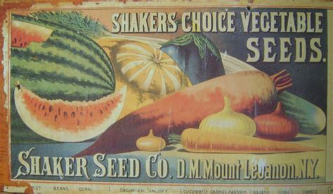 Shaker Seed Box Label Vintage Seed Packets Seeds Seed Packaging