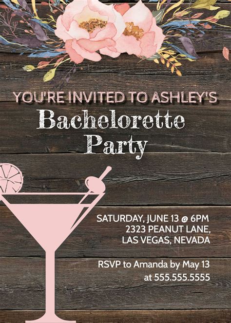 Bachelorette Invites Templates Free