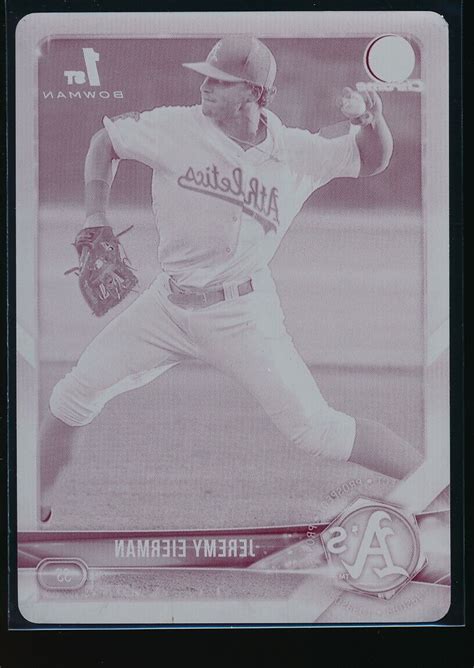 JEREMY EIERMAN 2018 Bowman Draft Chrome MAGENTA PRINTING PLATE 1 A S