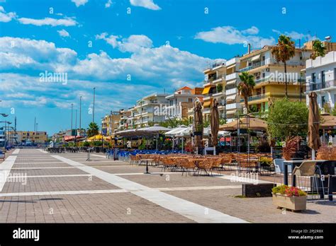 Kalamata, Greece, September 7, 2022: Seaside promenade at the port of ...