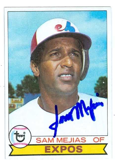 Sam Mejias Autographed Baseball Card Montreal Expos 1979 Topps 97