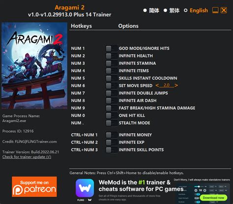 Aragami 2 Trainer Fling Trainer Pc Game Cheats And Mods