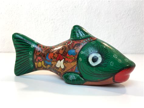 Vintage Terracotta Clay Pottery Talavera Fish Pottery Etsy