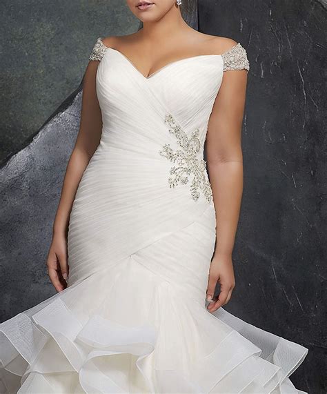 Queenbridal Women S Mermaid Wedding Dress Plus Size Wedding Gowns For