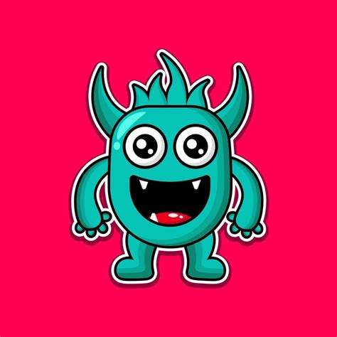 Cute Vector Illustration Monsters Design Mascot Kawaii Vector