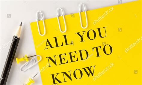 All You Need To Know Word On The Yellow Paper With Office Tools On White Background Business