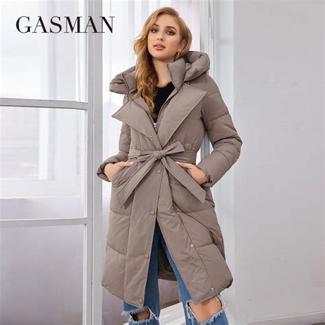 Купить GASMAM 2023, зимние пуховики, женские теплые длинные ...