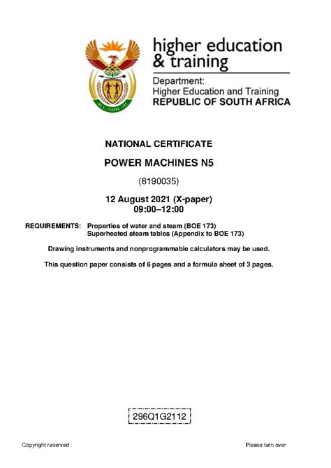 N5 Power Machines Past Exam Papers 3