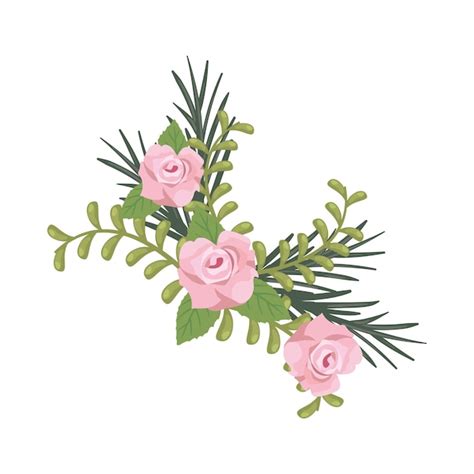 Marco De Esquina Flores Floral Icono Aislado Vector Gratis