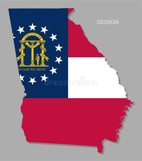 Map Of Georgia Usa Federal State With Flag Inside Stock Vector