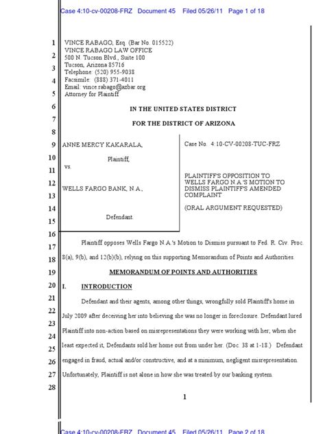 Opposition To Motion To Dismiss Filed Copy Foreclosure Pleading Free 30 Day Trial Scribd