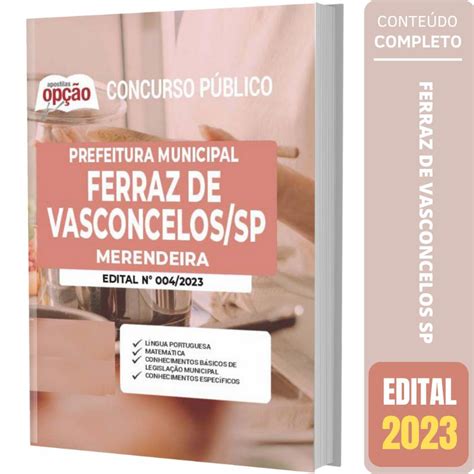 Apostila Ferraz de Vasconcelos SP Merendeira Solução Cursos e