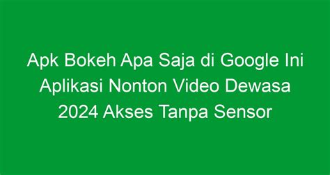 Apk Bokeh Apa Saja Di Google Ini Aplikasi Nonton Video Dewasa 2024