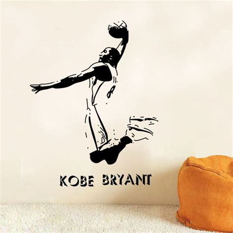 NBA Basketball Super Star Kobe Bryant Character Wall Decal Pegatinas