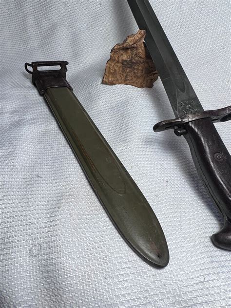 Vtg World War 2 Wwii Us M1 Garand 1943 Afh Bayonet And Scabbard Other