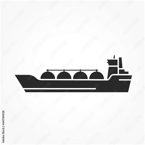 Lng Tanker Ship Icon Gas Industry And Transportation Symbol Isolated