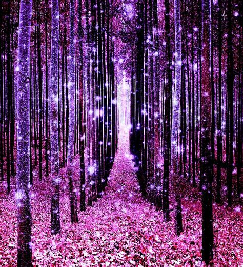 Magical Forest Pink Purple Digital Art By Johari Smith Pixels