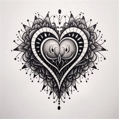 Premium AI Image | A black and white drawing of a heart with the words love in it.