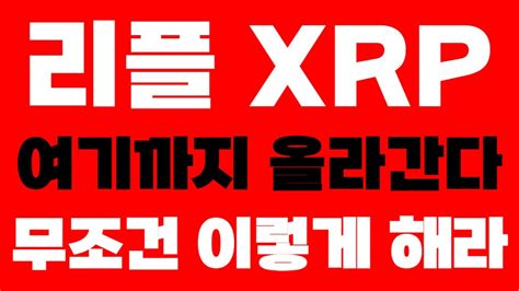 리플 Xrp 긴급속보 여기까지 올라간다 절대 흔들리지마라 Youtube